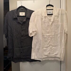 Flores Black and White Short Sleeve camp collar Shirts